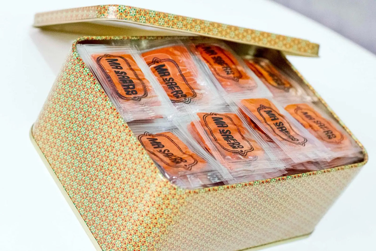 Caixa de açafrão espanhol premium sache tempero culinário