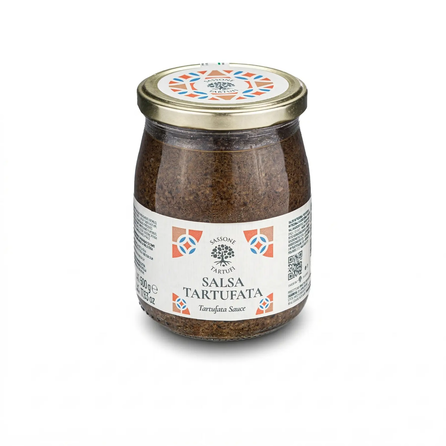 Pote de 500g de autêntica salsa tartufata italiana. Molho premium de trufas negras para alta gastronomia e finalização de pratos. trufa fresca