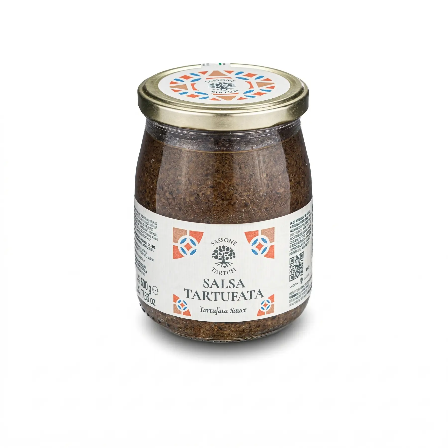 Pote de 500g de autêntica salsa tartufata italiana. Molho premium de trufas negras para alta gastronomia e finalização de pratos. trufa fresca